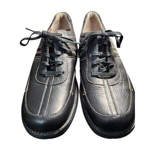 Clarks Mens Oxford Shoes Size 11M Black Lace Up Leather Flexi Shock Absober New